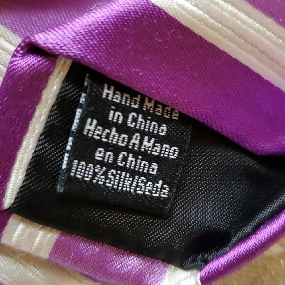 Stafford purple/white striped silk neck tie